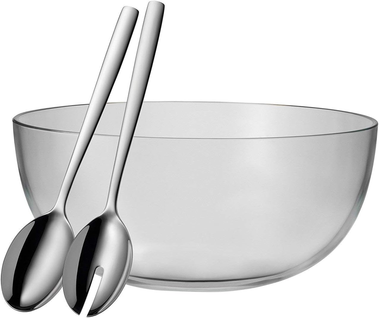 WMF Taverno salad set 3-piece glass bowl salad bowl large glass bowl salad set glass Cromargan stainless steel dishwasher safe