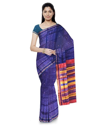 Odisha Handloom Ikkat Womens Tussar Saree (Blue, orissa art 49)
