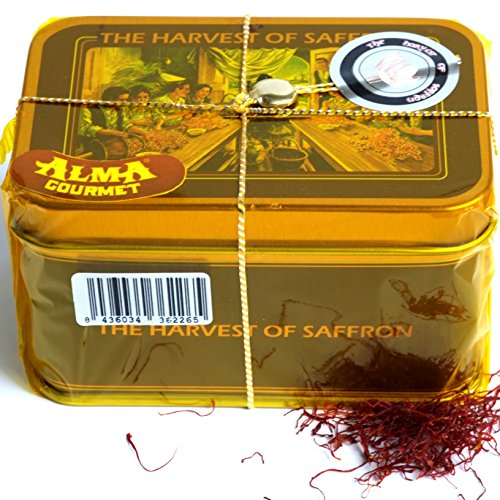 Pure Persian Saffron Tin 14 Gram by Alma Gourmet