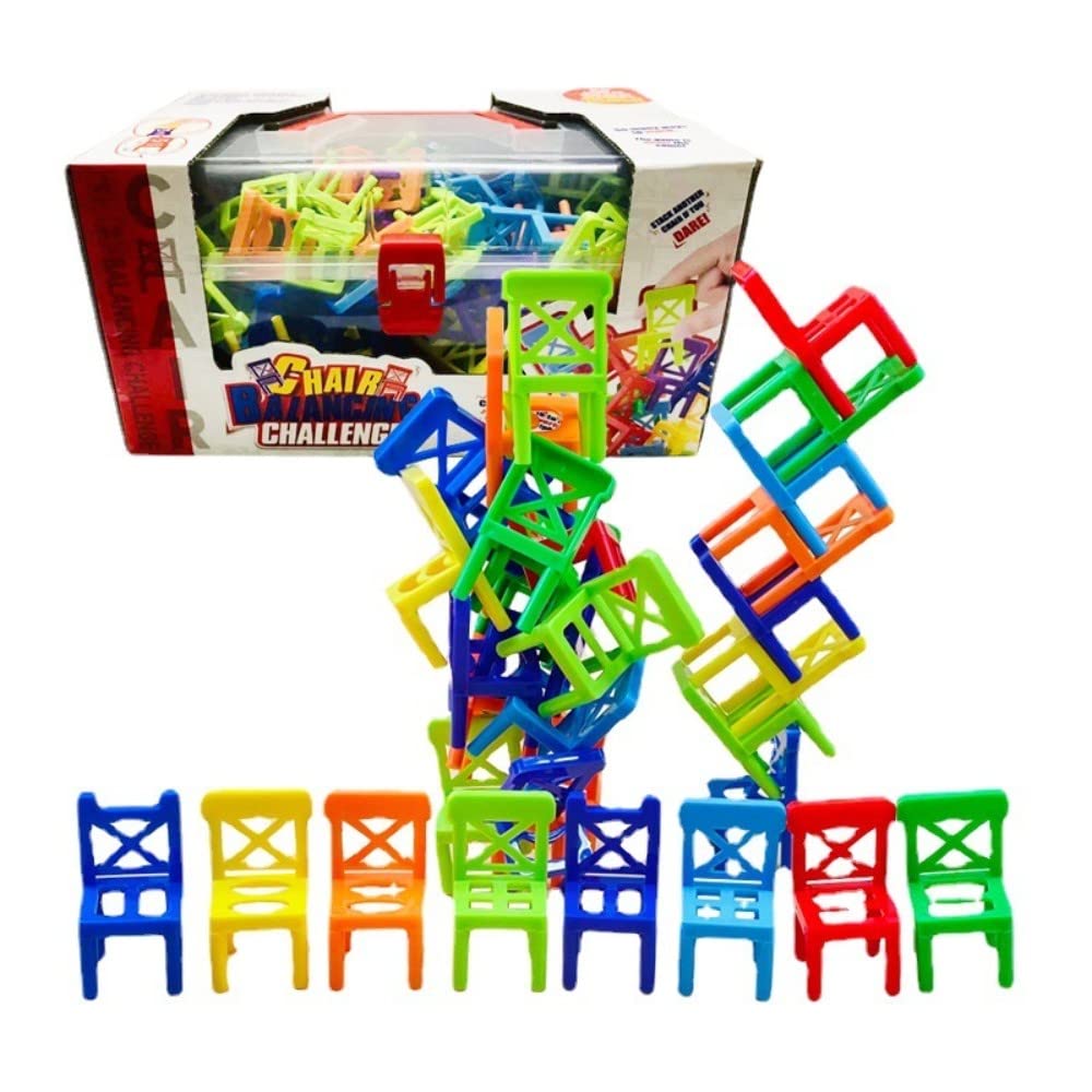szyymy 100PCS Balancing Chairs game. Family Game Stack，Intelligence and balance toy, tboard games for children and adults