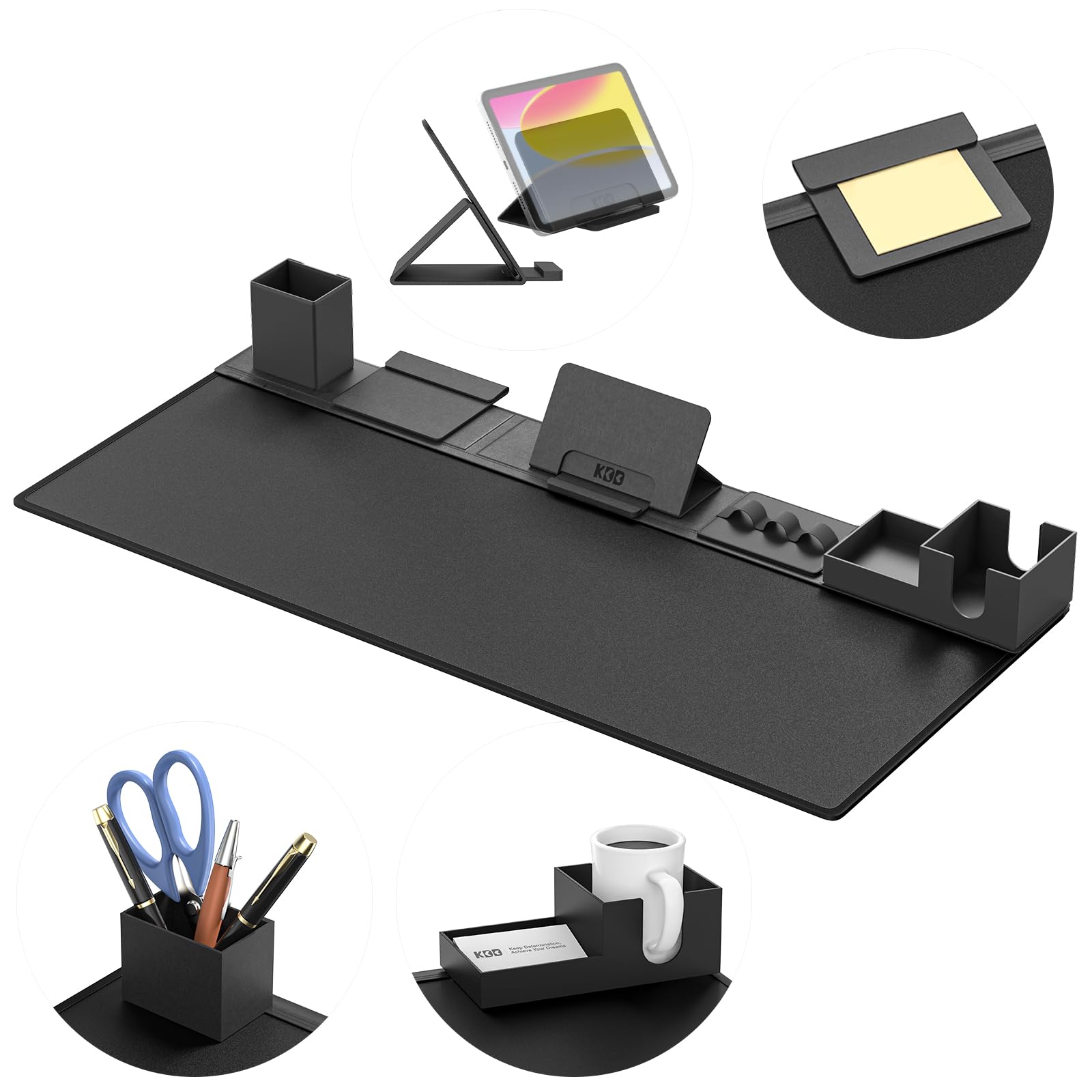 Photo 1 of KDD Desk Pad Mat Set, 6 in 1 Mouse Mat with Magnetic Desktop Storage Accessories DIY Feature for Phone and Tablet Stand/Cup Holder/Pen Card Holder/Cable Management for Home Office Accessories