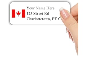 Custom Return Address Labels (2.625" X 1") | Canada Flag Stickers | Shipping | Personalized Address Stickers for Envelopes Se