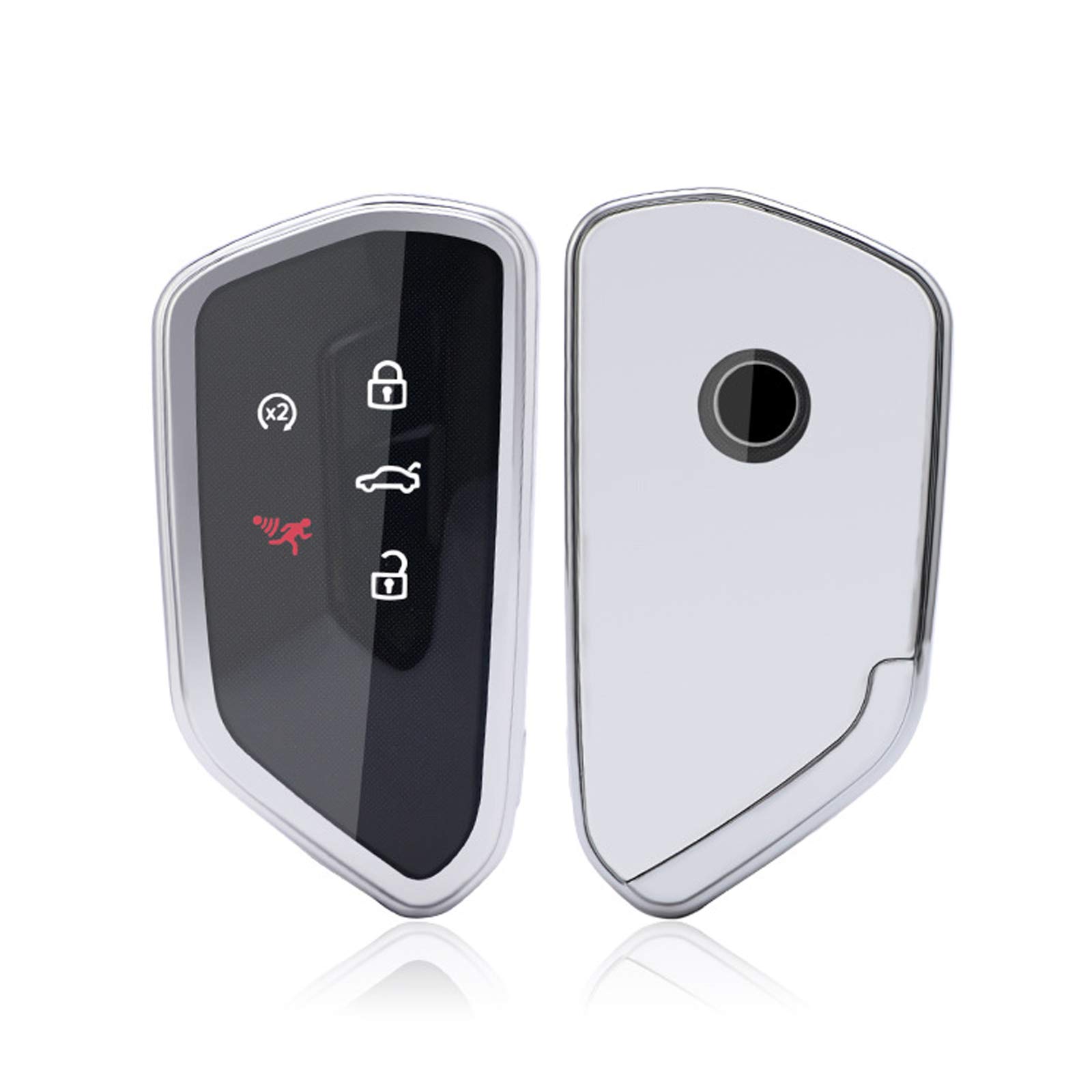 SKTU G0lf 8 S eat Leon MK 4 Tarraco Ateca S Koda Octavia 2020 buttons car key - TPU key case cover (silver)