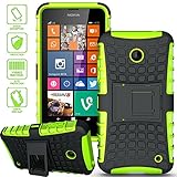 ElBolt TM 3 in 1 Bundle Nokia Lumia 635 / Nokia Lumia 630 Armor Grenade Stand Hard Gel Case - Neon Green with Free Ultra-Sensitive Stylus Pen and Premium Screen Protector by ElBolt TM