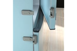 CLYMENE 2 Pack Child Proof Fridge Lock, Refrigerator Fridge Freezer Door Latch to Keep Closed, Refrigerator Door Lock for Toddlers and Aging Seals, Easy to Install and No Unsightly Straps Required (Grey)