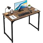 FDW 39 inches Computer Desk, Modern Simple Style Desk for Home Office, Study Student Writing Desk,Brown