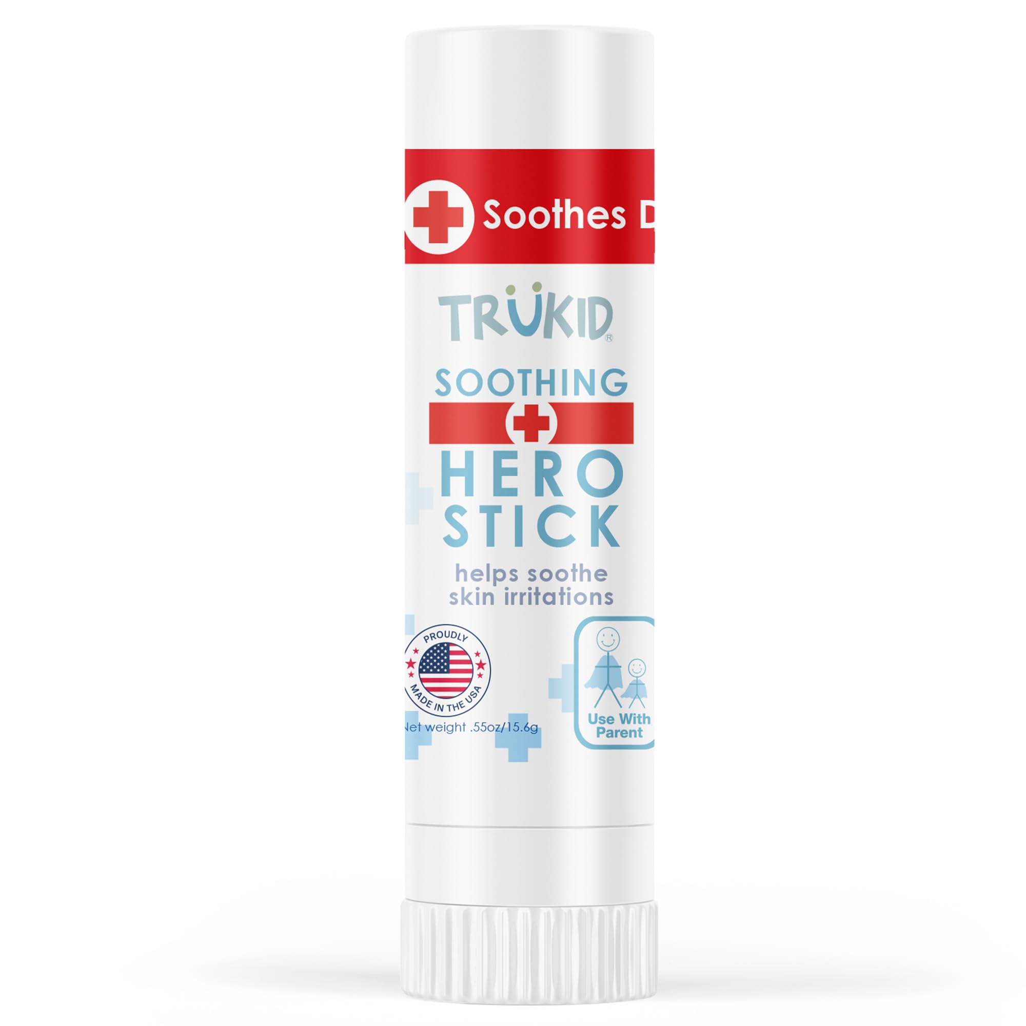 TruKid Hero Stick – Bug Bite Itch Relief for Kids, Toddlers, Baby Travel Essential & Diaper Bag Must-Have, Natural Soothing Boo Boo Stick Anti Itch Balm for Mosquito Bites 0.55oz