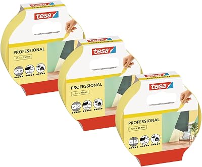 tesa Professional Painting Tape Indoors Washi Thin 25 m x 25 mm 3x