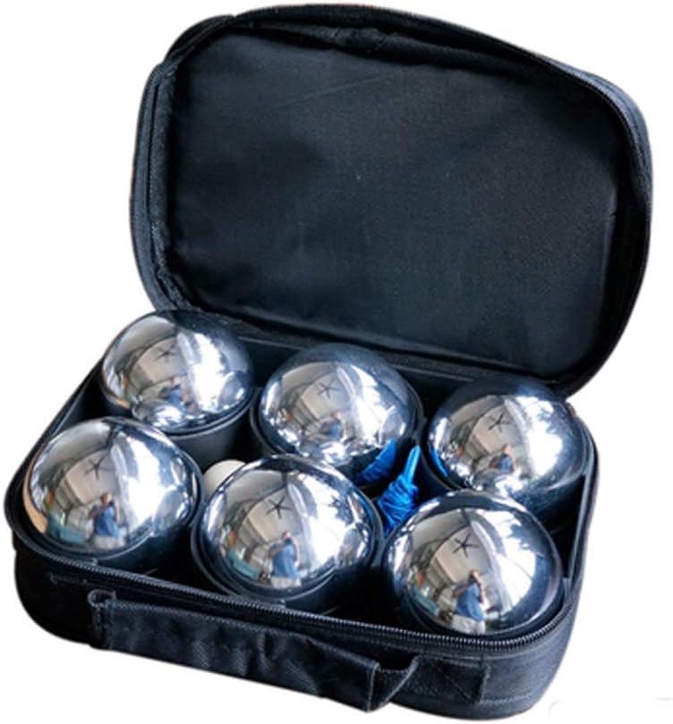 Petanque set 6 sets of Lawn ball garden outdoor games solid pattern iron balls with canvas carrying case with Rust Free Protection durable