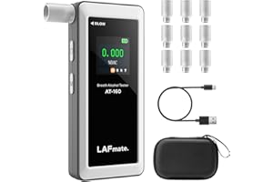 LAFMATE AT-160 Breathalyzer, High-Accuracy Alcohol Tester with Alarm Threshold Setting, Alcohol Breathalyzer Tester with LCD 