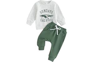 Karuedoo Toddler Baby Boy Game Day Football Outfit Sundays Are for the Birds Sweatshirt and Jogger Pants Set