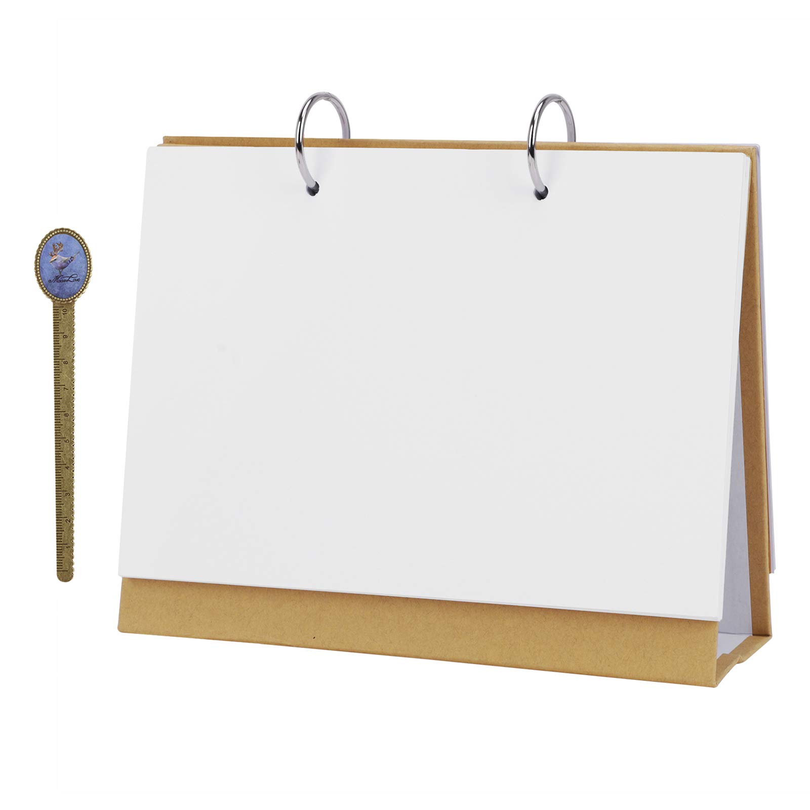 DIY Blank Desk Calendar Spiral Loose-Leaf Office Table Calendar Planner School Monthly Planner Drawing Pad Graffiti Memo Pad DIY Photo Album Kraft Paper Refillable Daily Weekly Holiday Gift