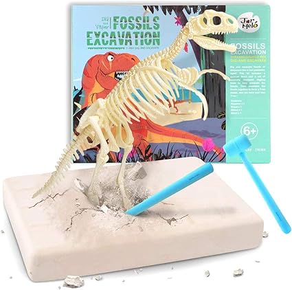 dinosaur toy skeleton fossil excavation