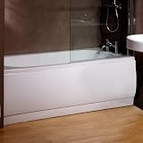 PJH White Acrylic 1700 Front Bath Panel 520mm High Adjustable Length view 1