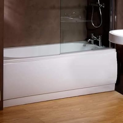 PJH White Acrylic 1700 Front Bath Panel 520mm High Adjustable Length