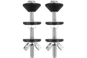 HONGLIANG Universal Toilet Tank to Bowl Bolts Kit,Heavy Duty 304 Stainless Steel Bolts with Waterproof Rubber Washers & Extra Long Nut for Easy Leak-Proof Installation (M8,2 Pack)