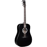Martin Guitars DX Johnny Cash Signature Edition Acoustic-Electric Guitar with Gig Bag, HPL Construction, Modified D-14 Fret, Performing Artist Neck Jett Black