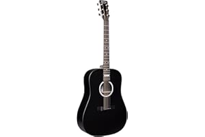 Martin Guitars DX Johnny Cash Signature Edition Acoustic-Electric Guitar with Gig Bag, HPL Construction, Modified D-14 Fret, Performing Artist Neck Jett Black