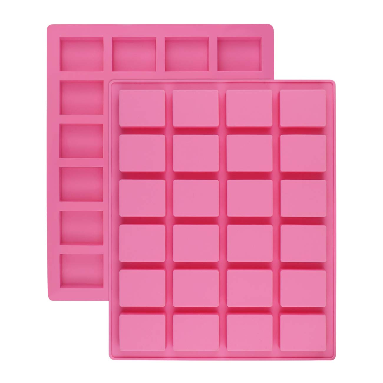 24-Cavity Rectangle Caramel Candy Silicone Molds,Chocolate Truffles Mold,Whiskey Ice Cube Tray,Grid Fondant Mould,Hard Candy Mold Pralines Gummy Jelly Mold