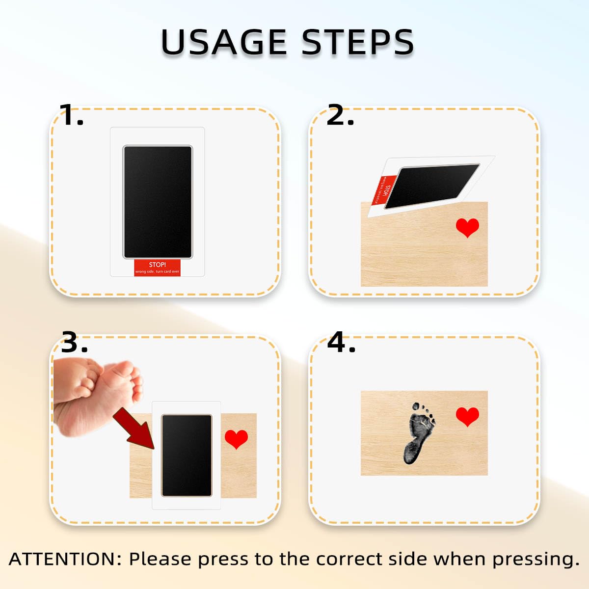 2 Pack Inkless Hand and Footprint Kit Ink Pad for Baby Handprint or Footprints Dog Pet Paw Newborn Clean Touch Safe Print Stamp Pads Kit Inkless Hand Imprint Cards Family Memory Keepsake Gift (Black)