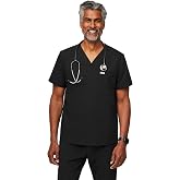 FIGS Chisec Scrub Top for Men | 3 Pockets, Tailored Fit, Squared V-Neck, 4-Way Stretch, Moisture-Wicking