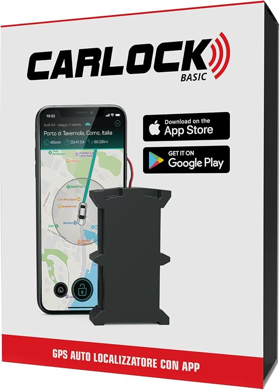 BASIC: Antifurto Auto, GPS Tracker in Tempo Reale con Sistema di Allarme tramite Smartphone, con Dispositivo e App, Preciso e Facile da Usare