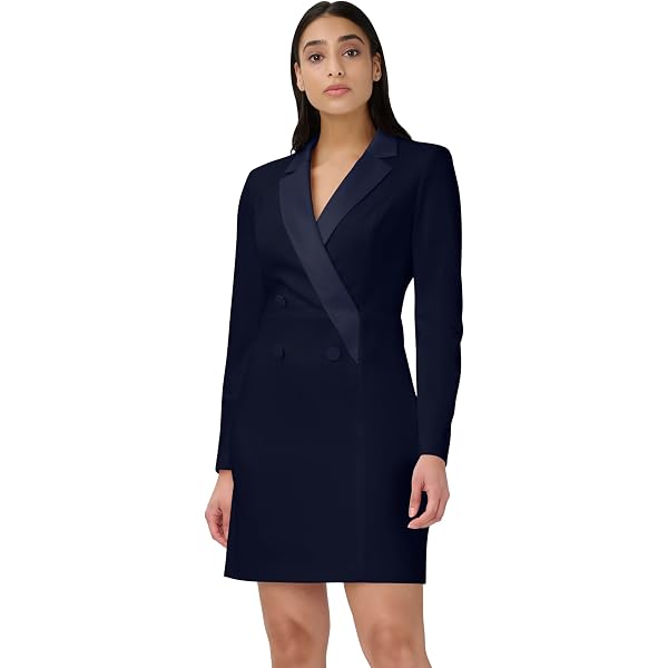 Adrianna Papell Jersey Tuxedo Dress Vestito Donna