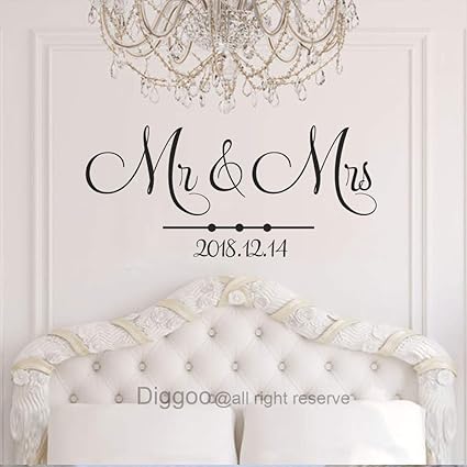 Amazon Com Mr And Mrs Wedding Decals Vinyl Wall Decal