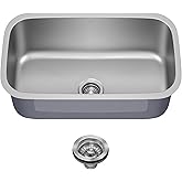 Kraus 31 1/2 Inch Stainless Steel Kitchen Sink, Durable 18 Gauge Single Bowl Kitchen Sinks Undermount, KBU14