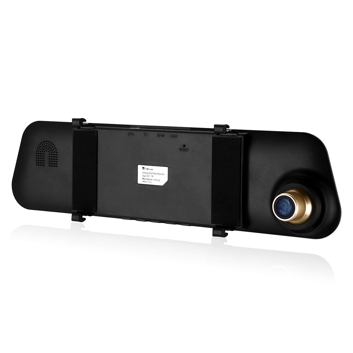 isYoung Mirror Dash Cam Rearview Mirror Cam 720P Full HD 140° Wide Angle Front Car Camera Video Recorder with Front and Back Camera, G-Sensor, Loop Recording