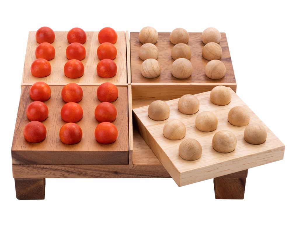 Engelhart - 350250- Wooden Quinto - Swedish wooden game for 2 players - strategy game - board game - 20.5 x 20.5 x 5 cm
