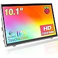 HAMTYSAN Raspberry Pi Screen, 10.1" Touchscreen Monitor 1024x600 HDMI Monitor LCD IPS Screen, Bulit in Dual Speakers for Raspberry Pi 400/4/3/2/Zero/B/B+ Jetson Nano Win11/10/8/7, Plug and Play