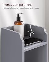 VASAGLE Slim Bathroom Storage Cabinet Dove Grey BBC310P36 20x18x80 cm view 6