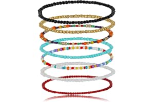 kelistom Boho Anklet for Women Teen Girls Handmade Elastic Beaded Ankle Bracelets for Women Summer Foot Jewelry