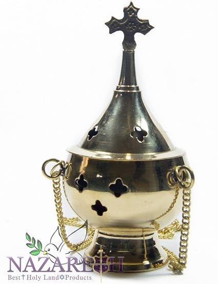 Jerusalem Brule Encens Eglise Catholique Censer Laiton Poli A Partir De Jerusalem Amazon Fr Cuisine Maison