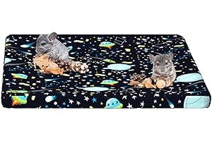 YKD Ferret Cage Liners for Ferret Nation & Critter Nation Cages, Waterproof Chinchilla Cage Accessories, Washable Bedding, for Ferrets, Chinchillas, Rats (Starry Black, Shelf Liner)