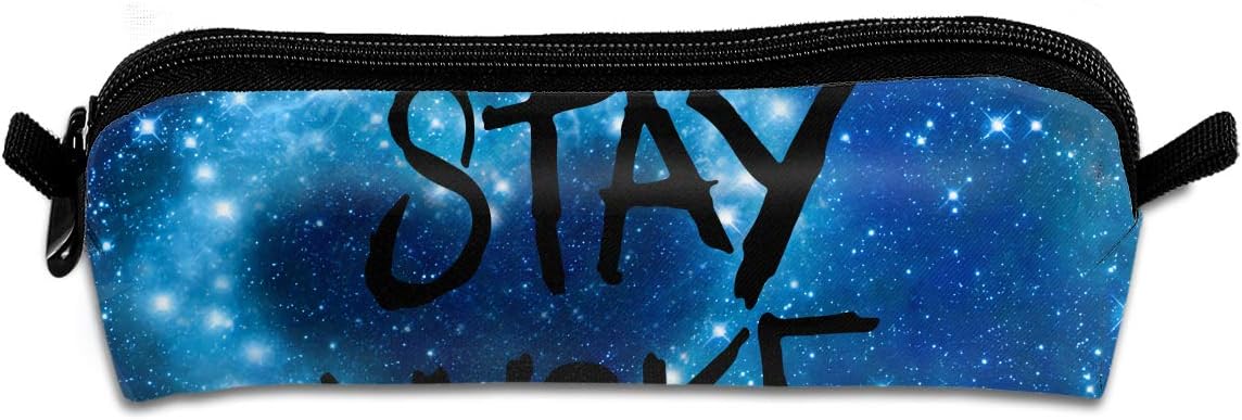 EQAZV Stay Woke Students Canvas Pencil Case Pen Bag Pouch Stationary Case