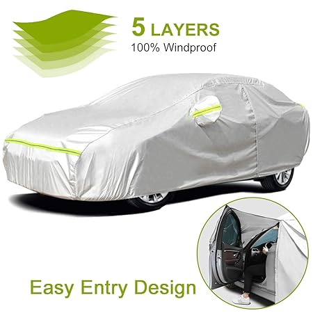 Favoto Autoabdeckung Vollgarage Abdeckplane Auto Garage Staubdicht Wasserdicht Autohülle Autoplane Winter & Sommer für Limous