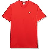 Lacoste Mens Big & Tall Regular Fit Ribbed V-Neck T-Shirt