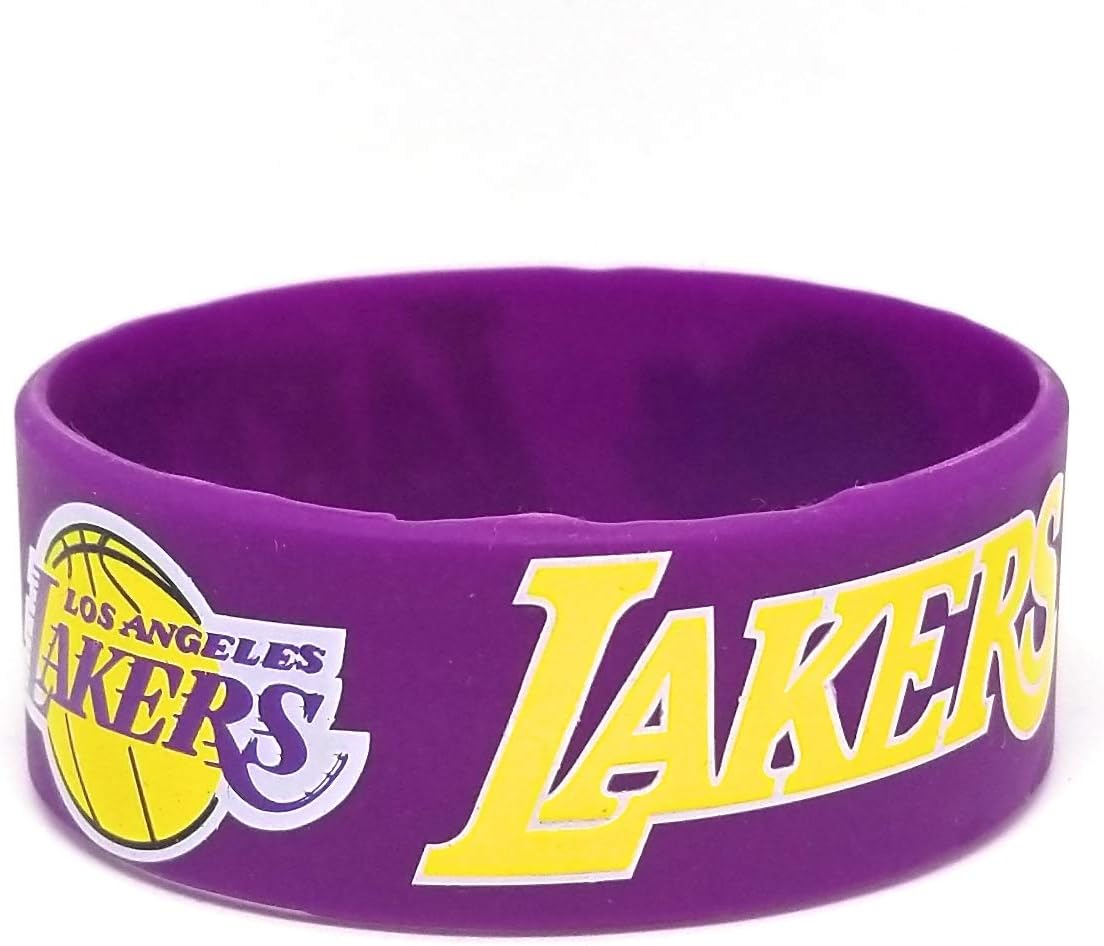 SportsBraceletsPro - American Basketball - 1" Wide Silicone Sports Bracelets - Support Your Favorite Basketball Team - Adult/Youth Sizes 7.7"
