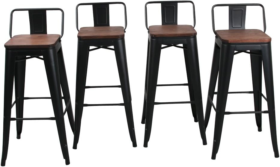Best Stackable Bar Stool Set Of 4 Wood