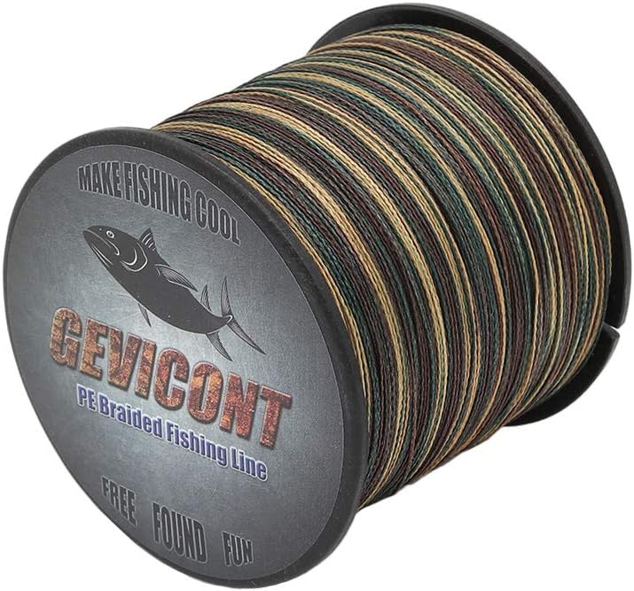 GEVICONT 8 Strands Braided Fishing Line Multifilament 100M PE Line Super Strong Weaves 109Yds 10lb-300lb Cord