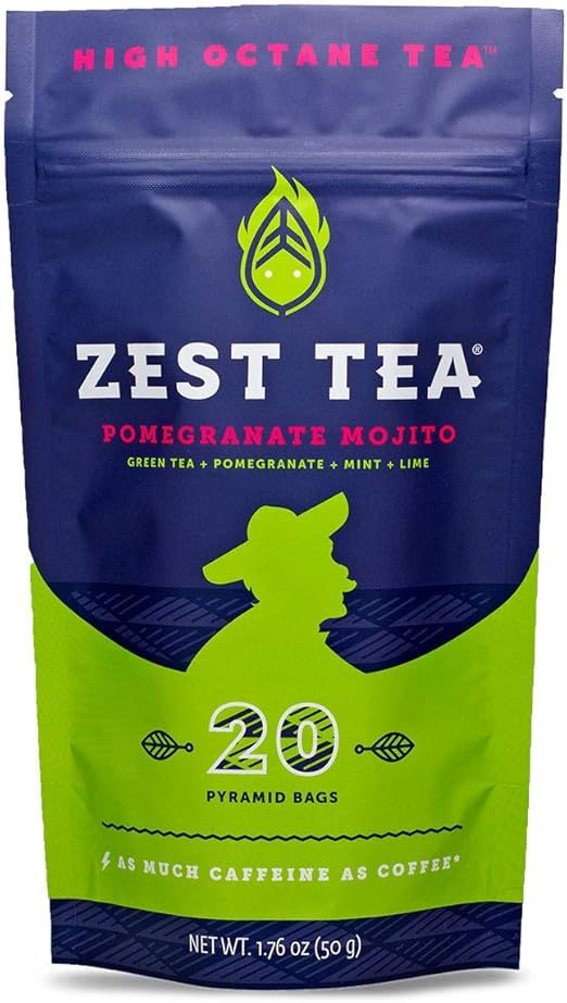 Zest Tea Premium Energy Hot Tea, High Caffeine Blend Natural & Healthy