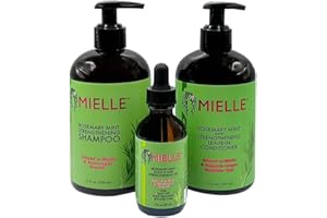 MIELLE ORGANICS MIELLE Rosemary Mint Organics Infused with Biotin and Encourages Growth Hair Products for Stronger and Healthier Hair and Styling Bundle Set 3 PCS