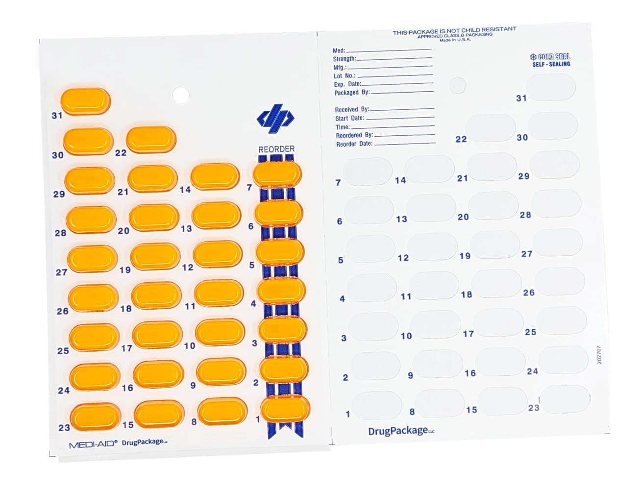 Mua 31 Day Monthly Cold Seal Medication Amber Blister Pack System Card ...