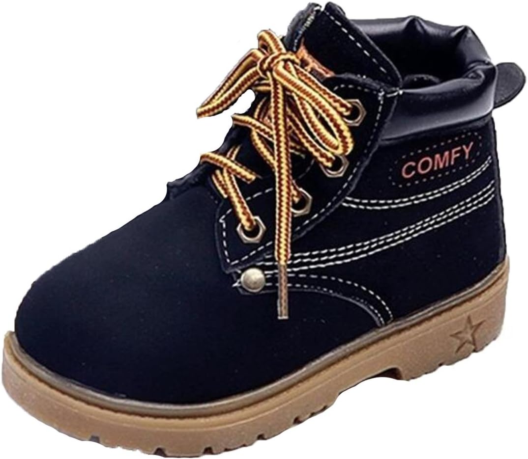 WUIWUIYU Kids' Boy's Girl's Lace-Up Waterproof Short Ankle Boots(Toddler/Little Kid)