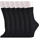 EPEIUS Women's Crew Socks - Soft Thin Seamless Viscose Dress Calf Socks for Business,Trouser Sox 3/6 Pairs