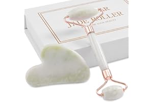 XYZBSTAR Jade Roller for Face, Facial Roller Massager Skin Care Tool, Gua Sha Facial Tools for Face, Neck, Eyes, Reduce Puffiness of The Skin