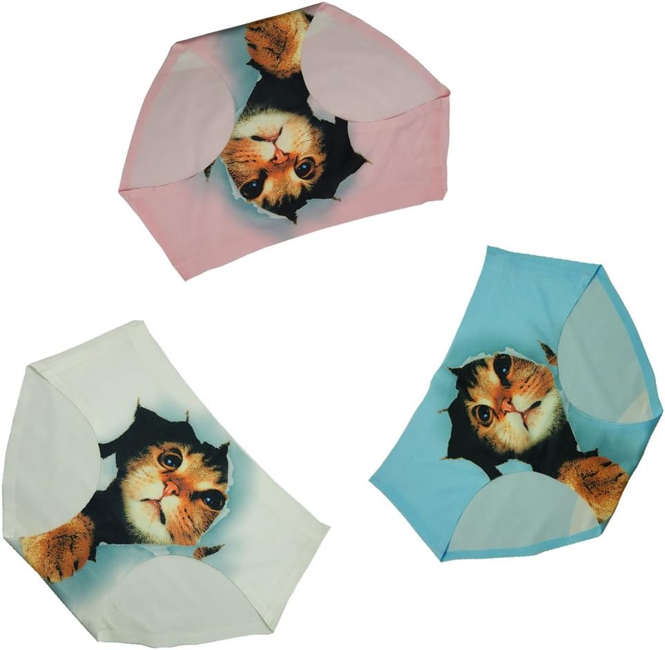 Modern 3pcs Anti-exposure Safty 3D Cat Printing Never Fade Bonded Hipsters Bikini