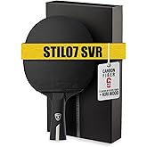 Killerspin Stilo7 SVR Ping Pong Paddle, Performance-Level Table Tennis Racket with Carbon Technology, Memory Book Case, Black